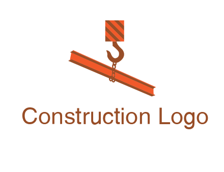 crane hook lifting beam construction logo