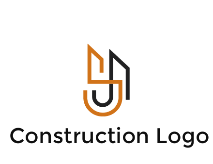 blocky letter S, J and A construction logo