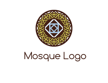 Mosque texture inside the circle mandala logo