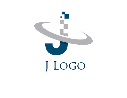 letter j pixels logo