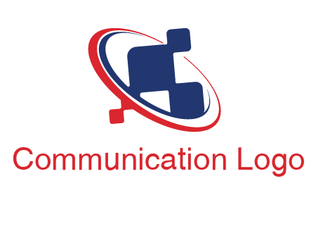 swoosh and pixels satellite communication logo