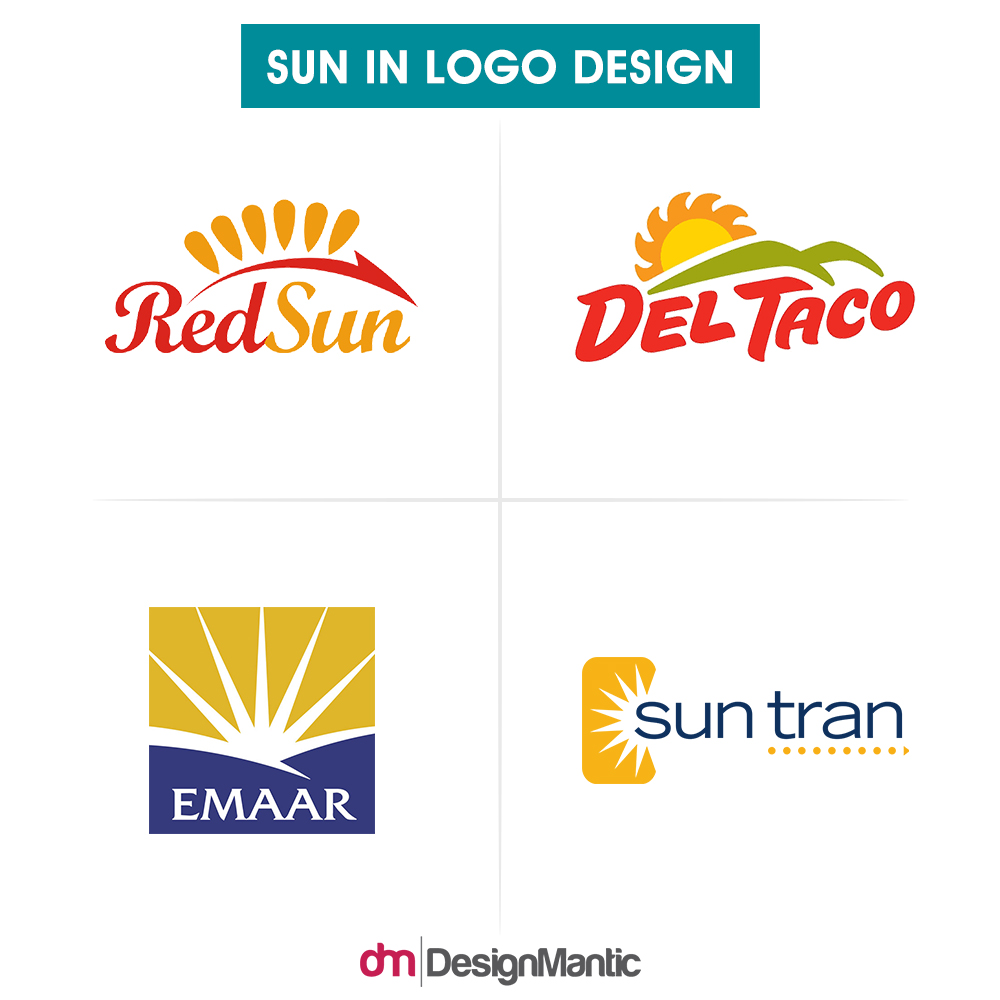 Il sole nel design del logo