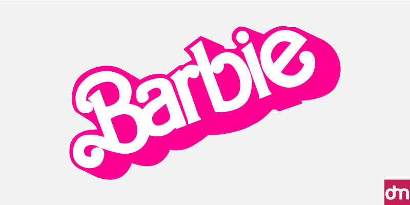 1975: 3D Barbie logo with pink shadows