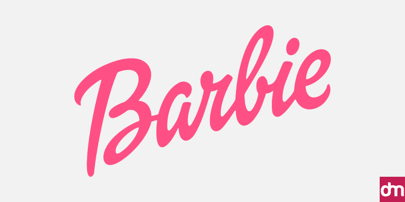 1999: Confident Barbie with a cursive logo