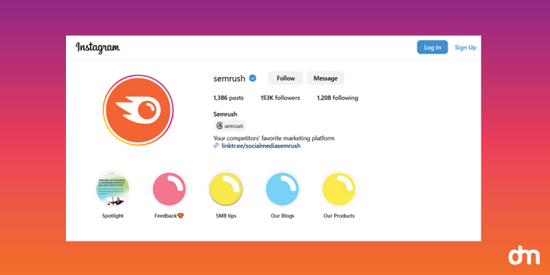 SEMRush - Instagram Highlights