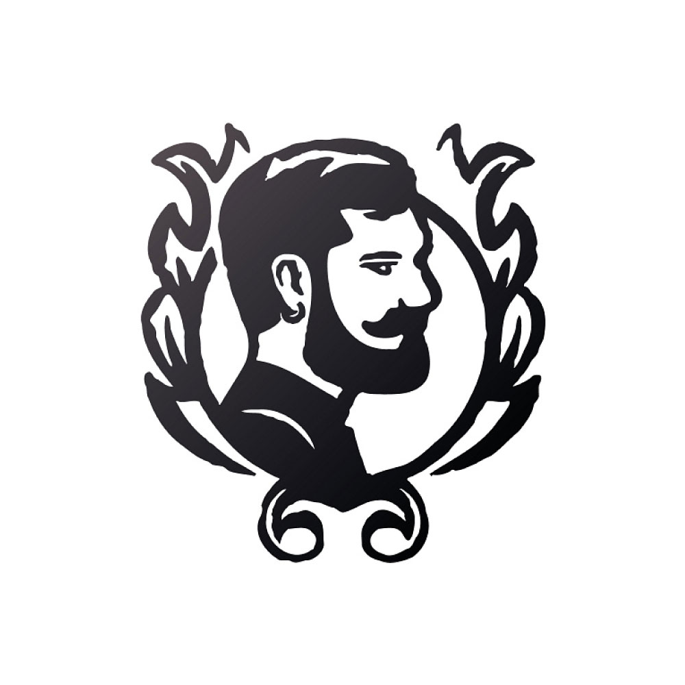 Bearded man in a barber logo