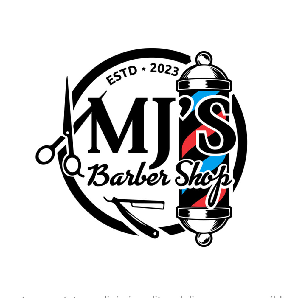 Monogram style barber logo with thick lines