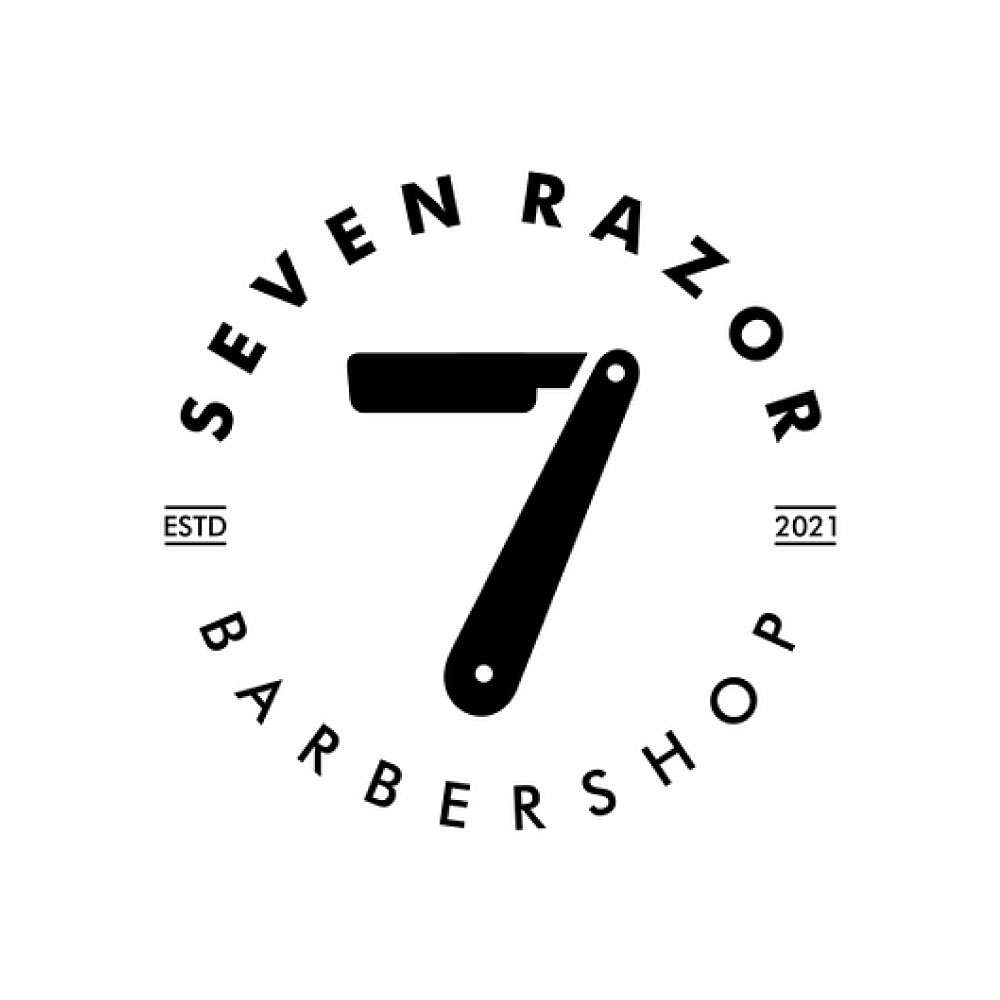 Razor blade in a barber logo