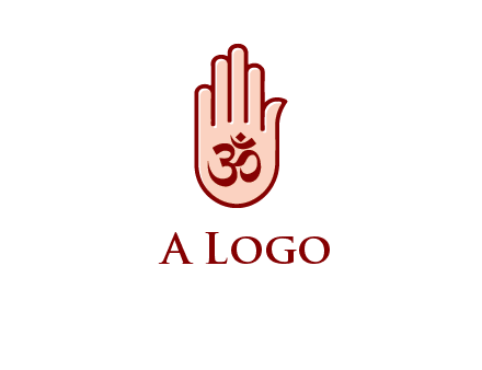 om symbol in hand logo