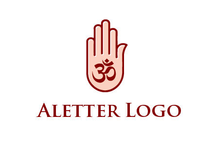 om symbol in hand logo