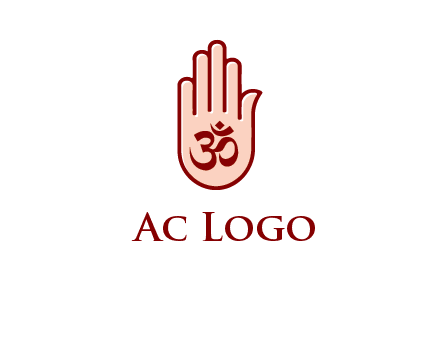 om symbol in hand logo