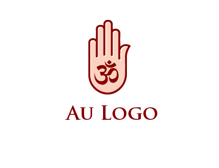 om symbol in hand logo