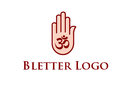 om symbol in hand logo