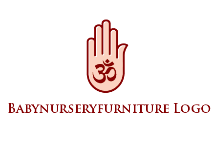 om symbol in hand logo