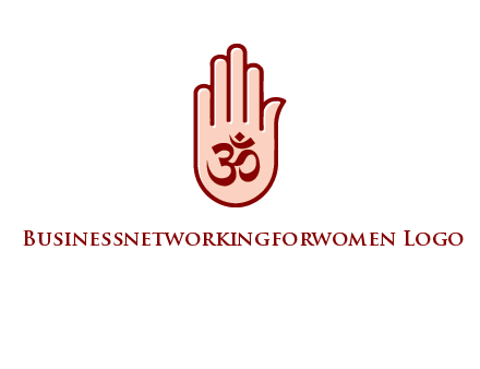 om symbol in hand logo