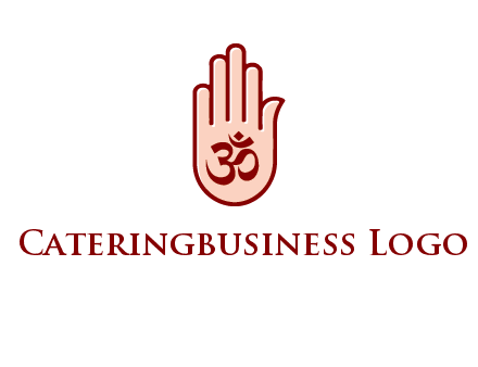 om symbol in hand logo