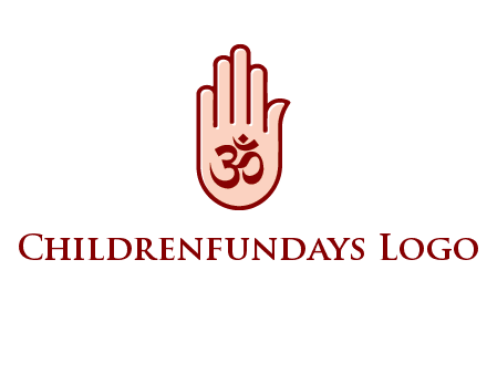 om symbol in hand logo