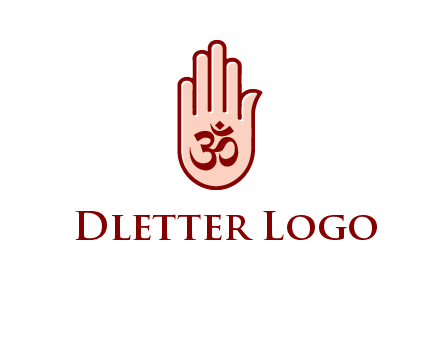 om symbol in hand logo