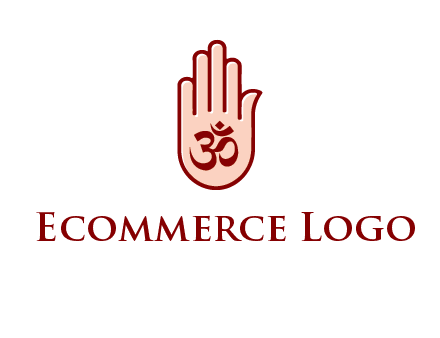 om symbol in hand logo