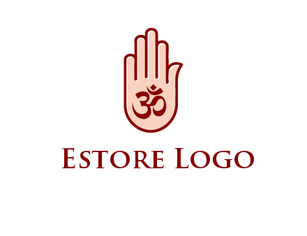 om symbol in hand logo