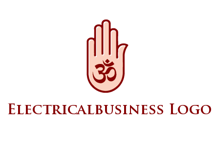 om symbol in hand logo