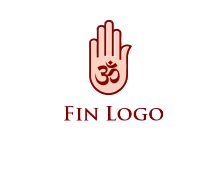 om symbol in hand logo