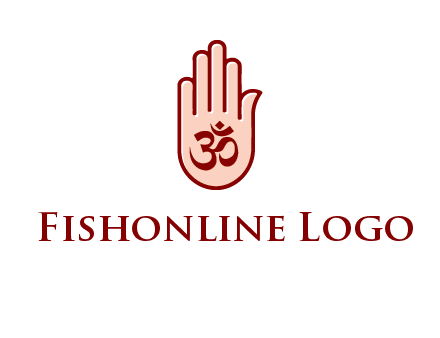 om symbol in hand logo