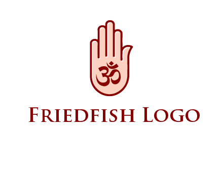 om symbol in hand logo