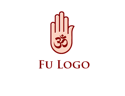 om symbol in hand logo