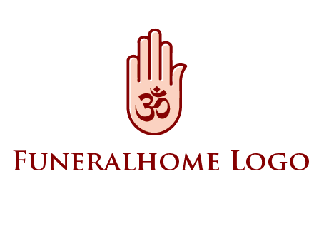 om symbol in hand logo