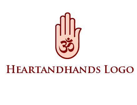 om symbol in hand logo