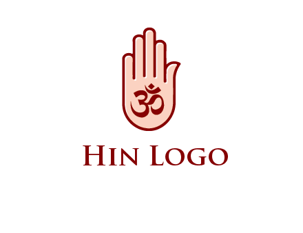 om symbol in hand logo