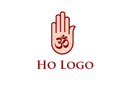 om symbol in hand logo