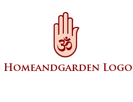 om symbol in hand logo