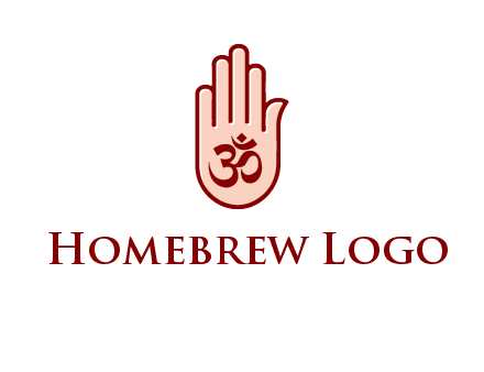 om symbol in hand logo