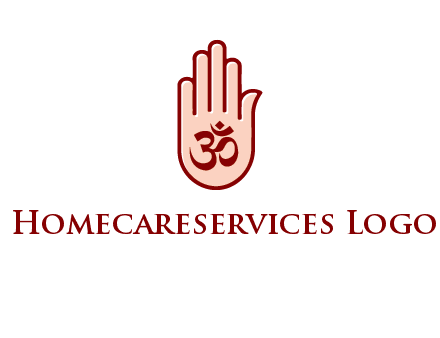 om symbol in hand logo