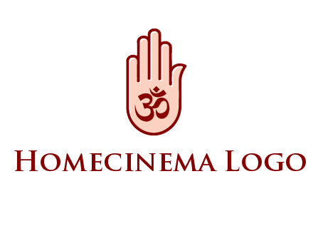 om symbol in hand logo