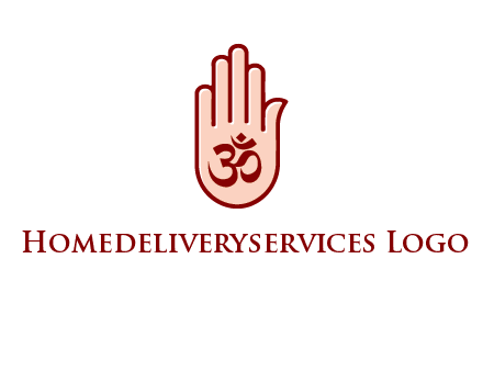 om symbol in hand logo