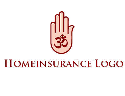 om symbol in hand logo