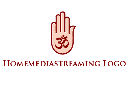 om symbol in hand logo