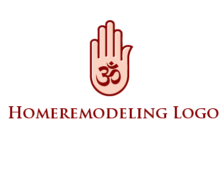 om symbol in hand logo