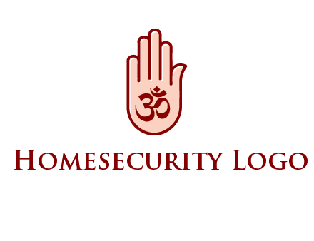 om symbol in hand logo