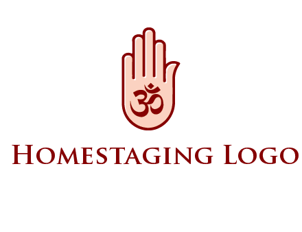 om symbol in hand logo