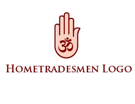 om symbol in hand logo