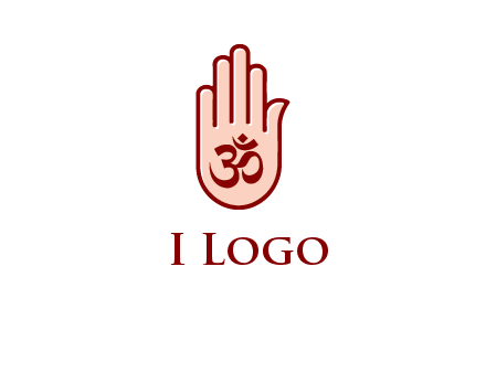 om symbol in hand logo