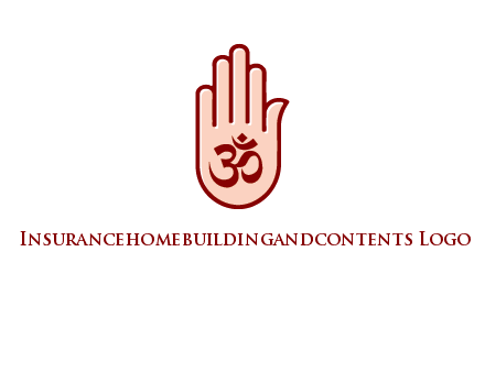 om symbol in hand logo