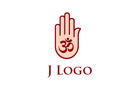 om symbol in hand logo