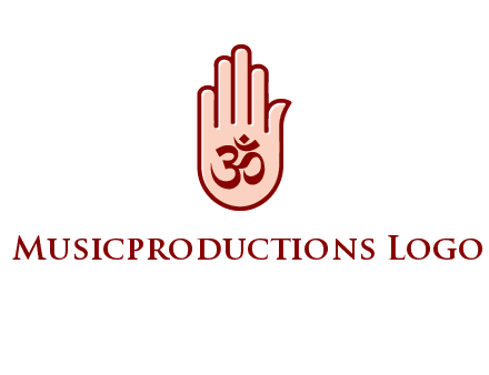 om symbol in hand logo