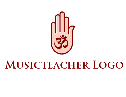 om symbol in hand logo