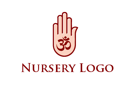 om symbol in hand logo